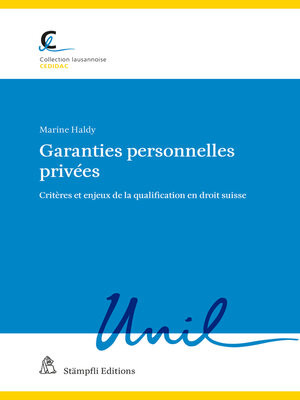 cover image of Garanties personnelles privées